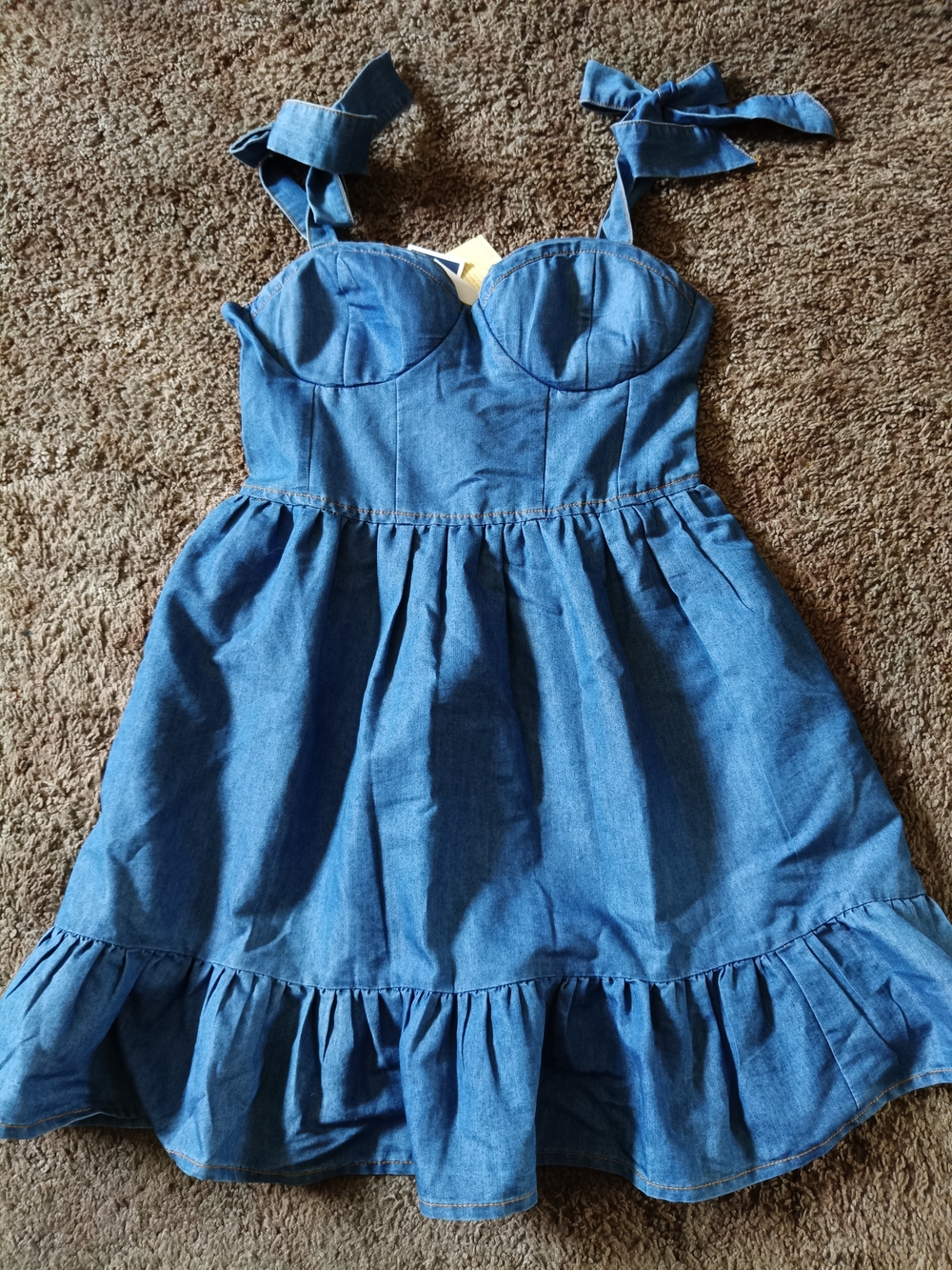 Marshalls Blue Denim Tie-Strap Ruffle Sundress